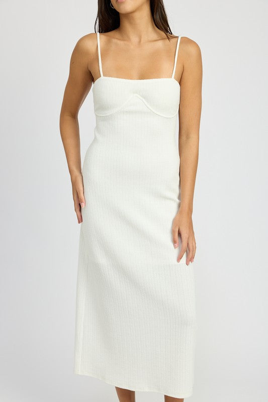 INES Waffle Knit Midi Dress