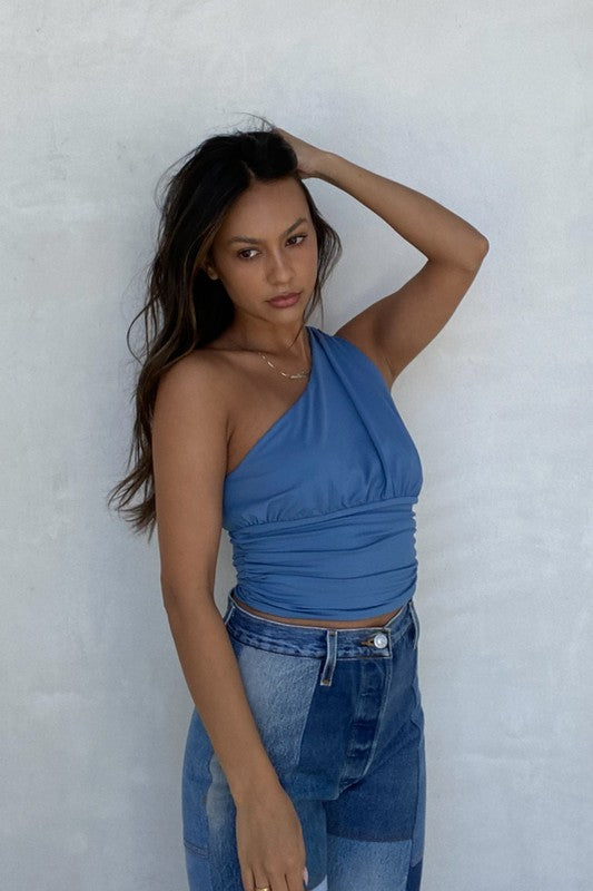 ATHINA Double Layered One Shoulder Top