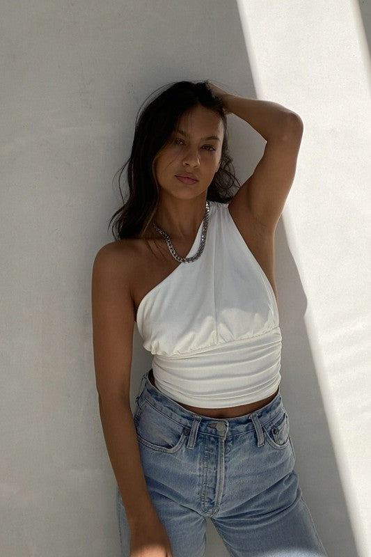 ATHINA Double Layered One Shoulder Top