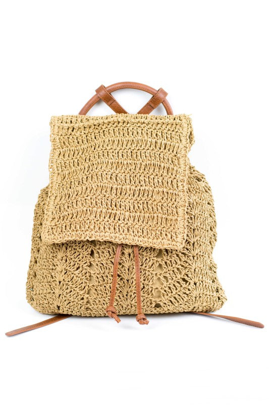 HAVEN Woven Straw Backpack