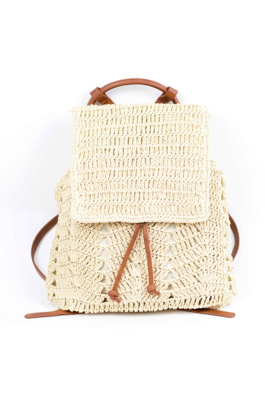 HAVEN Woven Straw Backpack