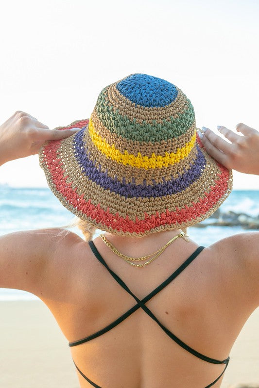 AVERY Rainbow Woven Bucket Hat