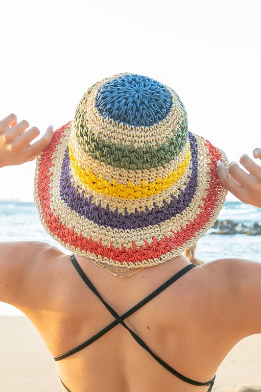 AVERY Rainbow Woven Bucket Hat