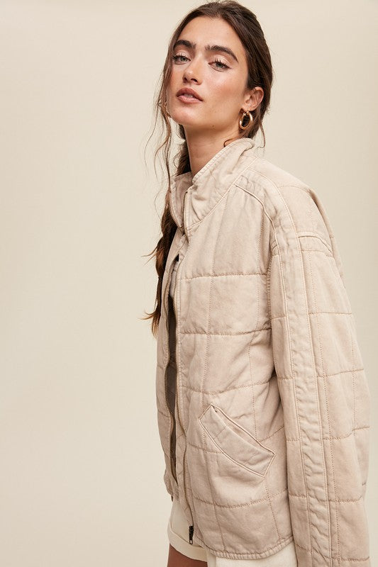 QUIN Quilted Denim Jacket