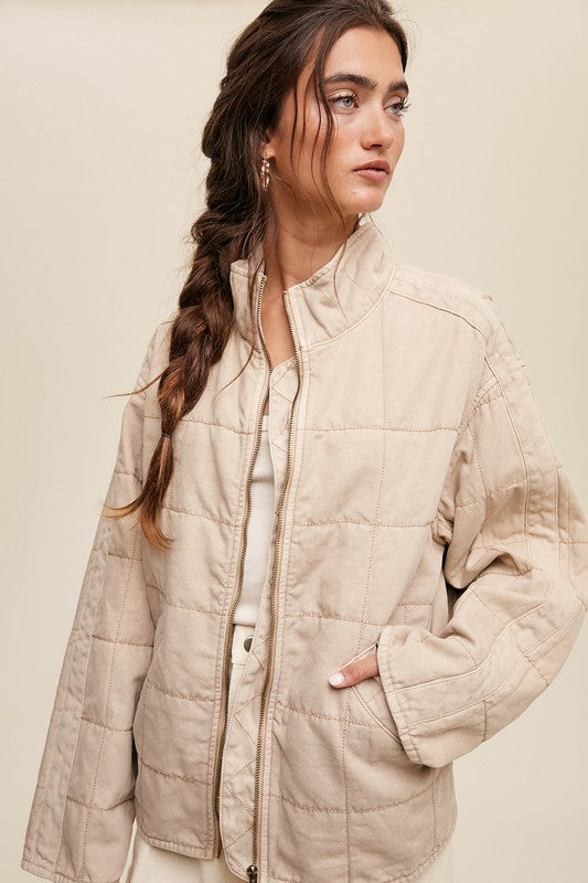 QUIN Quilted Denim Jacket