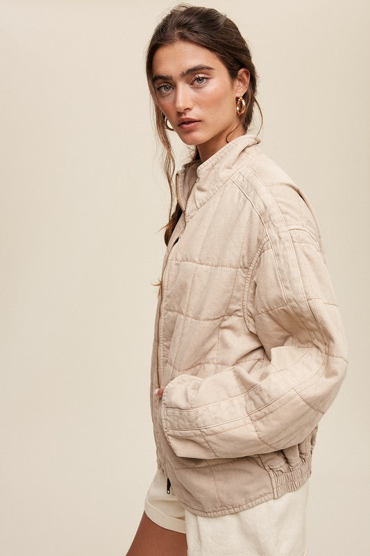 QUIN Quilted Denim Jacket