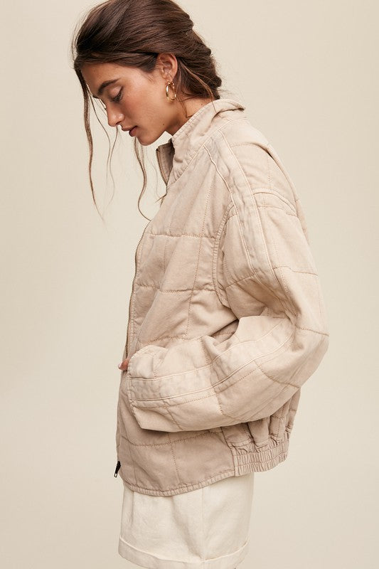 QUIN Quilted Denim Jacket