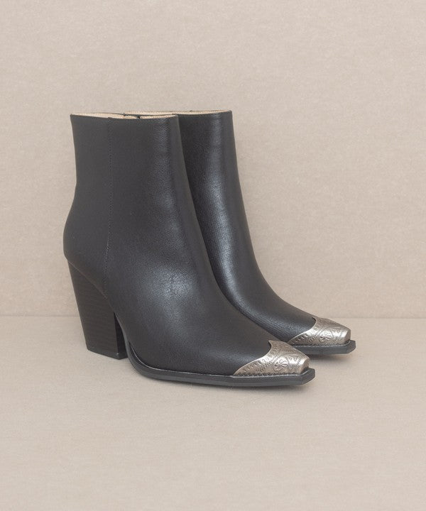 ZION Bootie with Etched Metal Toe