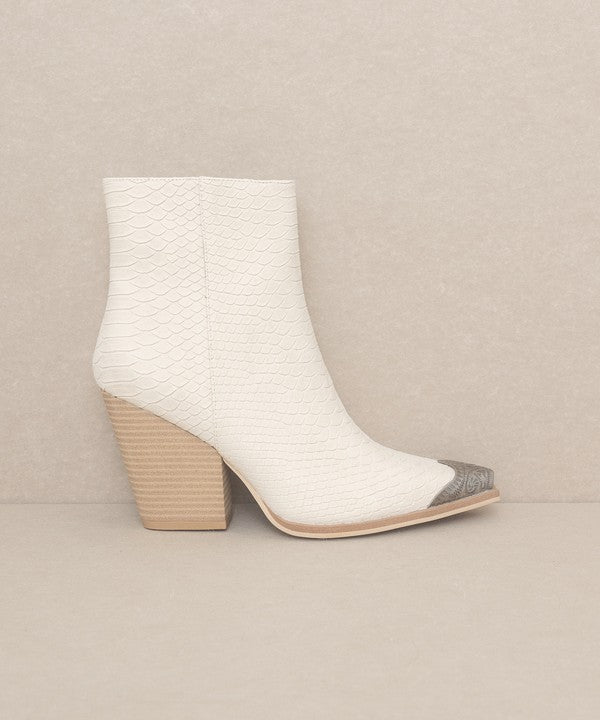 ZION Bootie with Etched Metal Toe