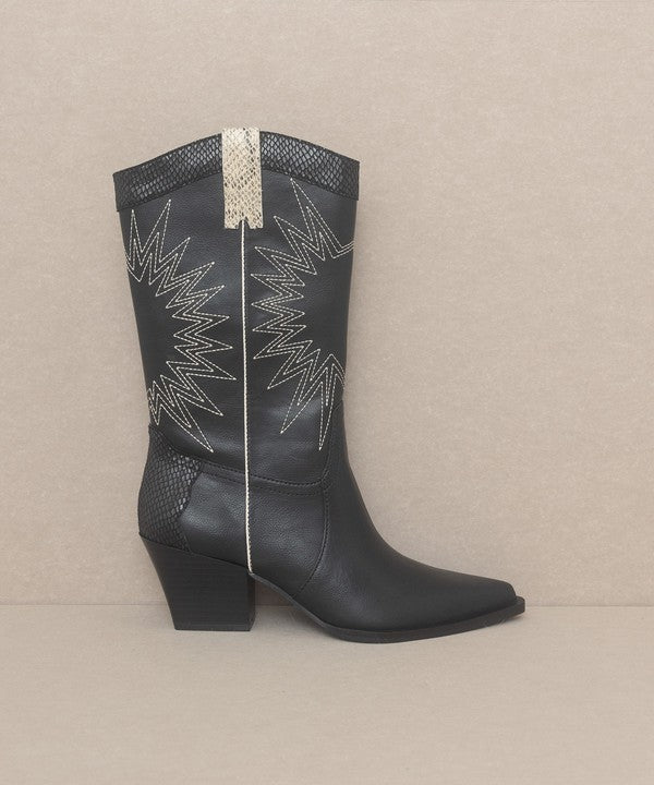 HALLE Paneled Cowboy Boots