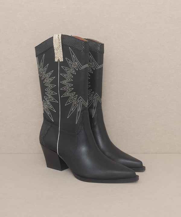 HALLE Paneled Cowboy Boots