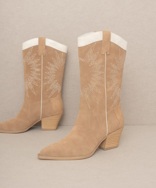 HALLE Paneled Cowboy Boots