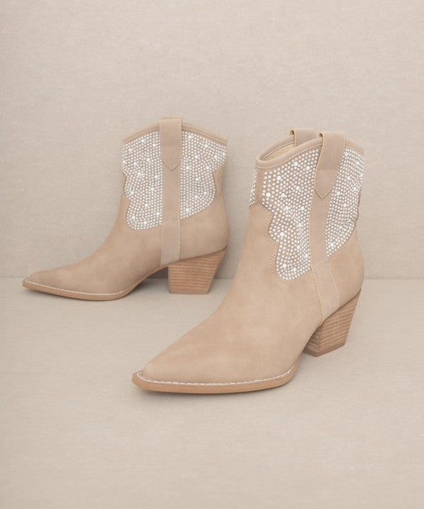 CANNES Pearl Studded Western Boots