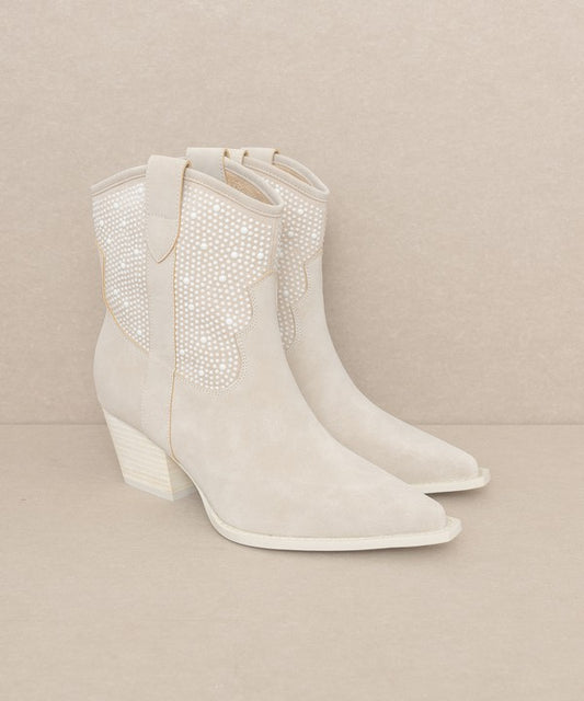 CANNES Pearl Studded Western Boots