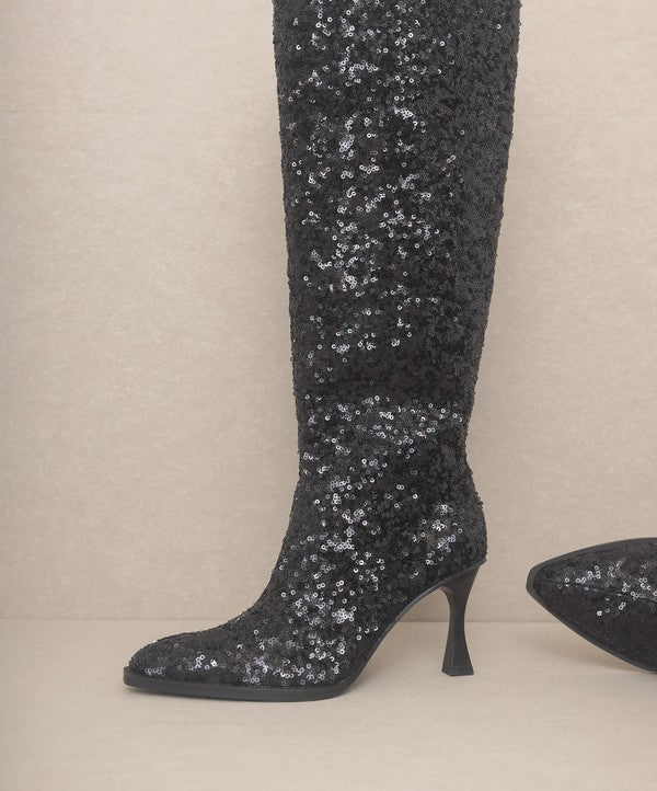 JEWEL Knee High Sequin Boots