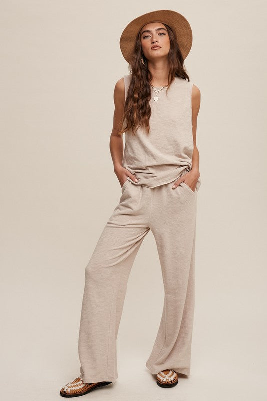 STEPH Soft Knit Tank and Sweat Pant Set