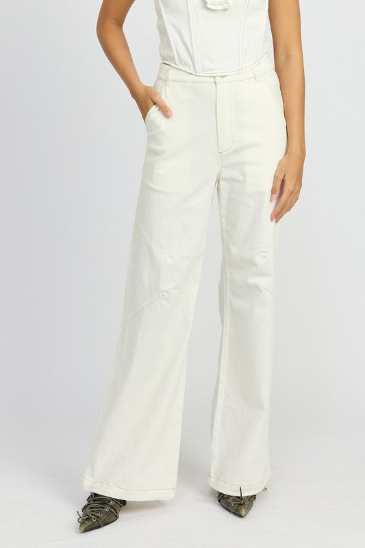 HEATHER High Waisted Wide Leg Pant