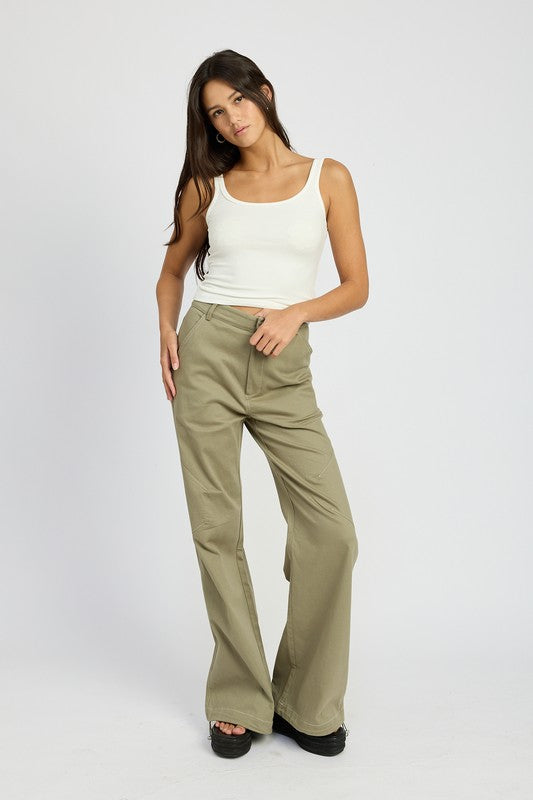 HEATHER High Waisted Wide Leg Pant