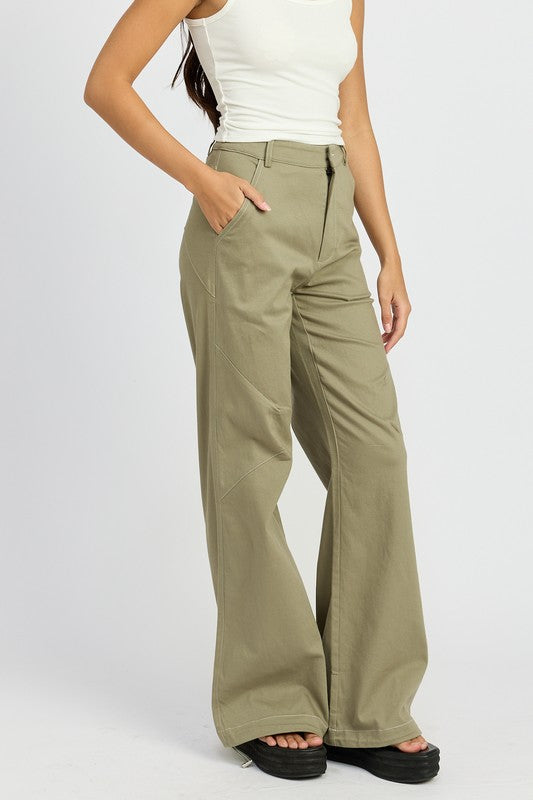 HEATHER High Waisted Wide Leg Pant