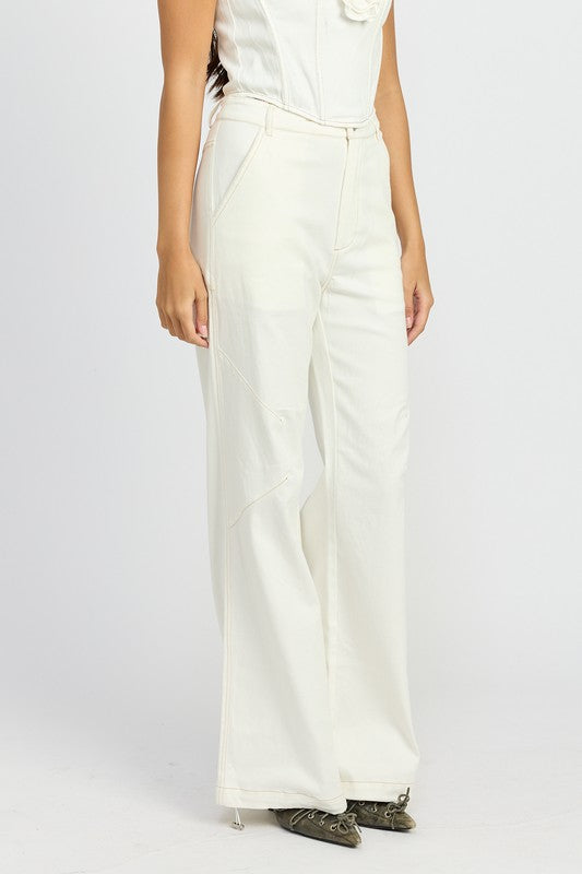 HEATHER High Waisted Wide Leg Pant