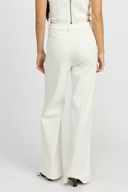 HEATHER High Waisted Wide Leg Pant