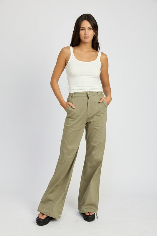 HEATHER High Waisted Wide Leg Pant