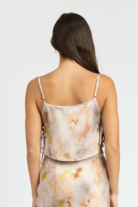 SLOAN Floral Satin Top