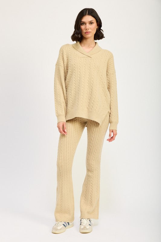 BETHANY Cable Knit Sweater Top