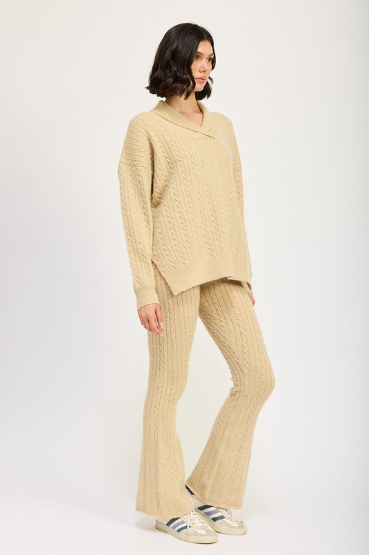 BETHANY Cable Knit Sweater Top