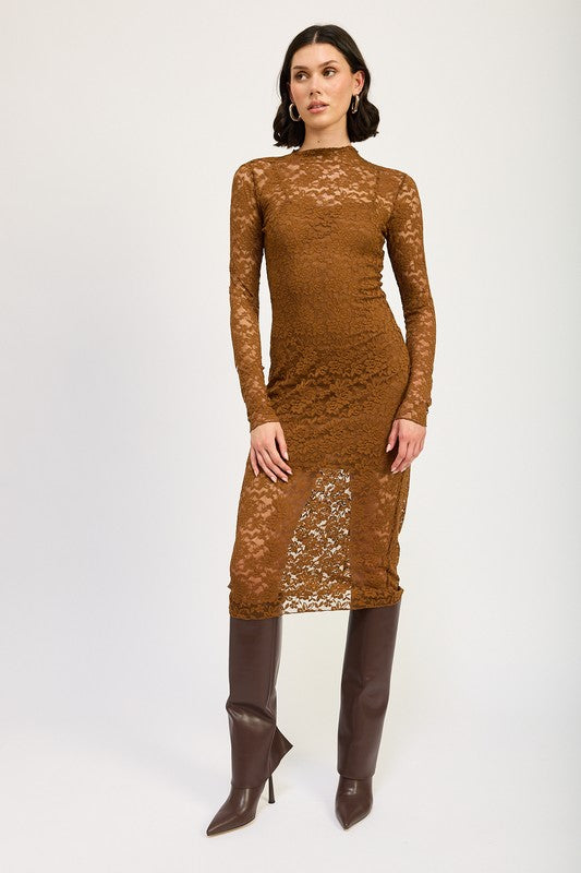 SABINE Lace Midi Dress