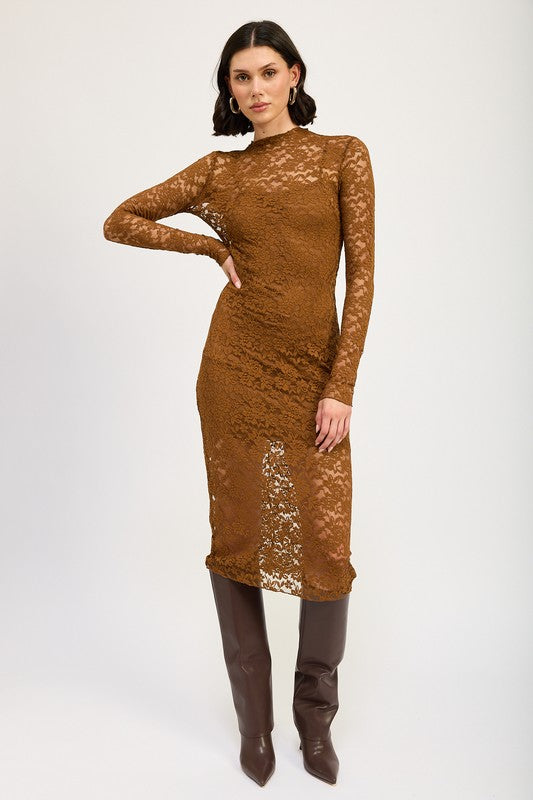 SABINE Lace Midi Dress