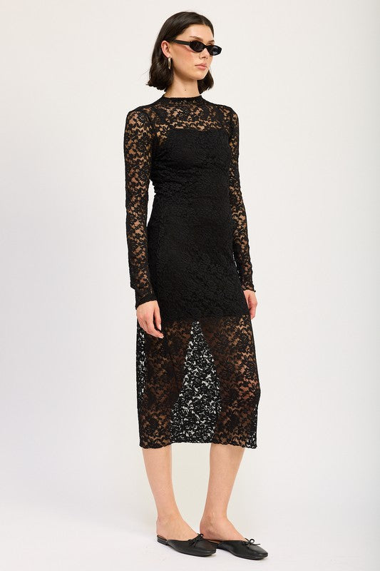 SABINE Lace Midi Dress