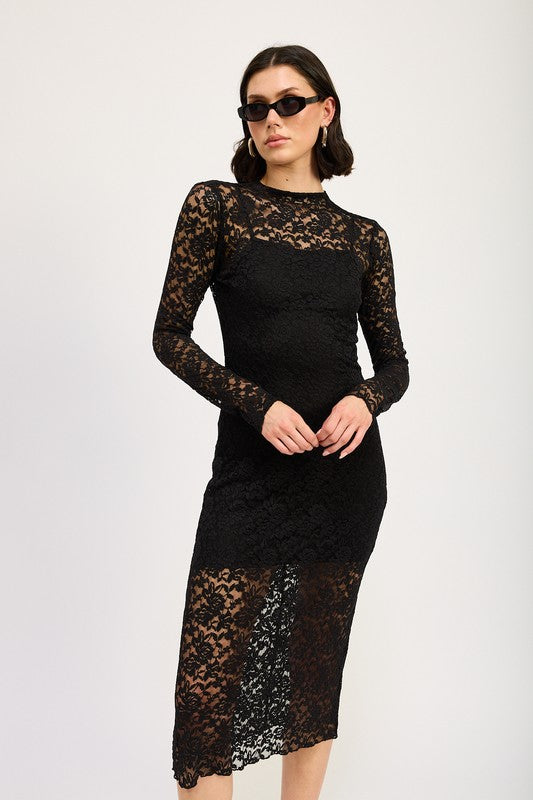 SABINE Lace Midi Dress