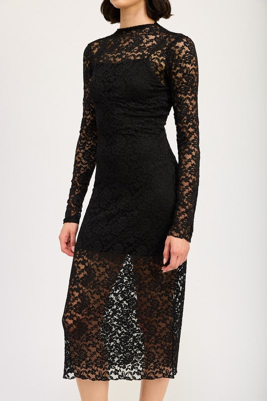 SABINE Lace Midi Dress