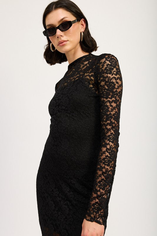 SABINE Lace Midi Dress