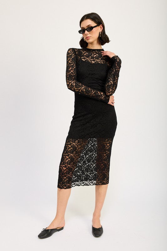 SABINE Lace Midi Dress