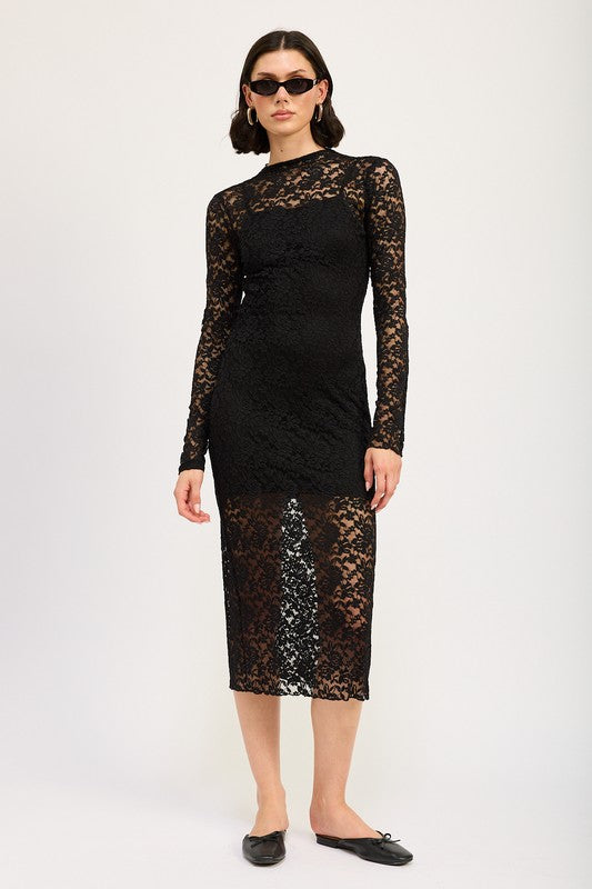 SABINE Lace Midi Dress