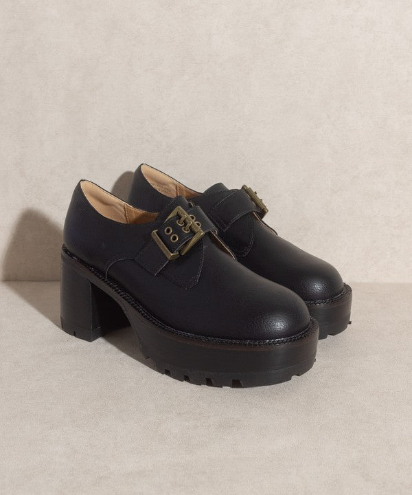 SARAH Buckled Platform Loafers