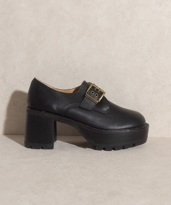 SARAH Buckled Platform Loafers