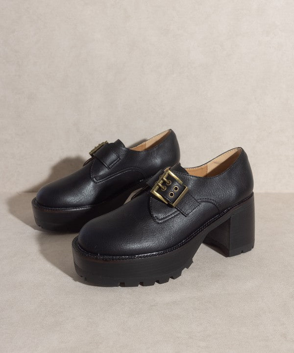 SARAH Buckled Platform Loafers