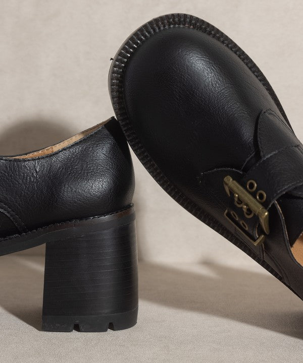 SARAH Buckled Platform Loafers