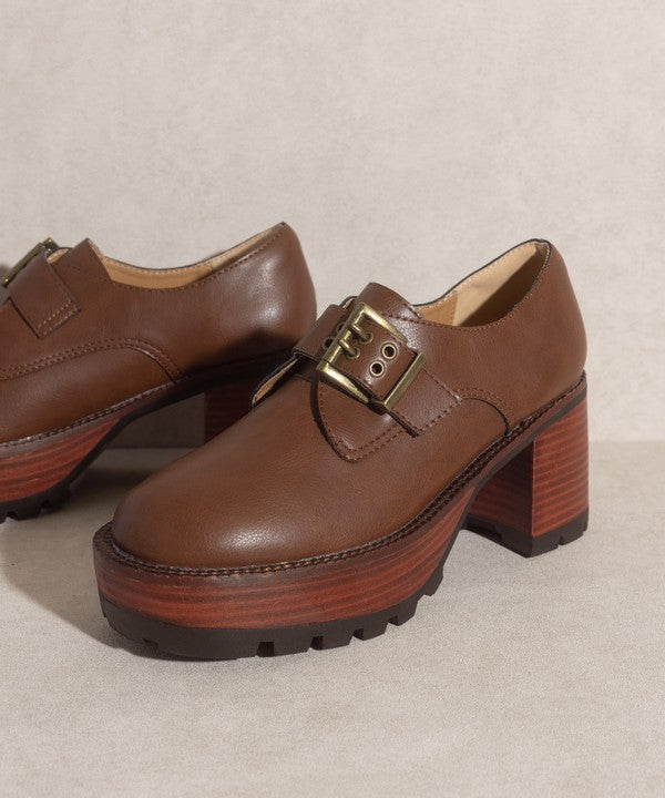 SARAH Buckled Platform Loafers