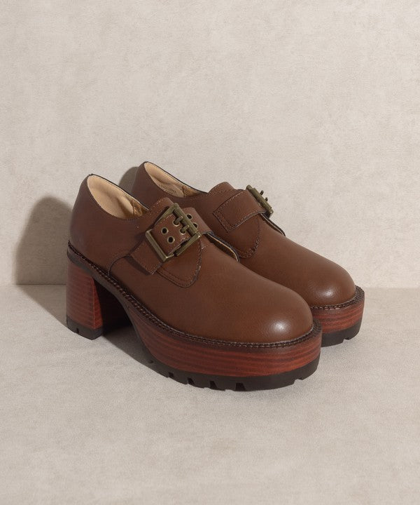 SARAH Buckled Platform Loafers