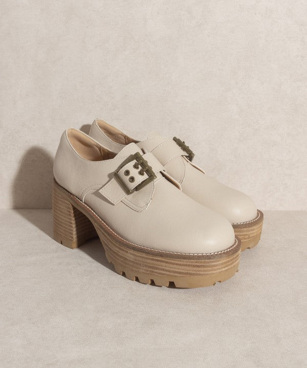 SARAH Buckled Platform Loafers