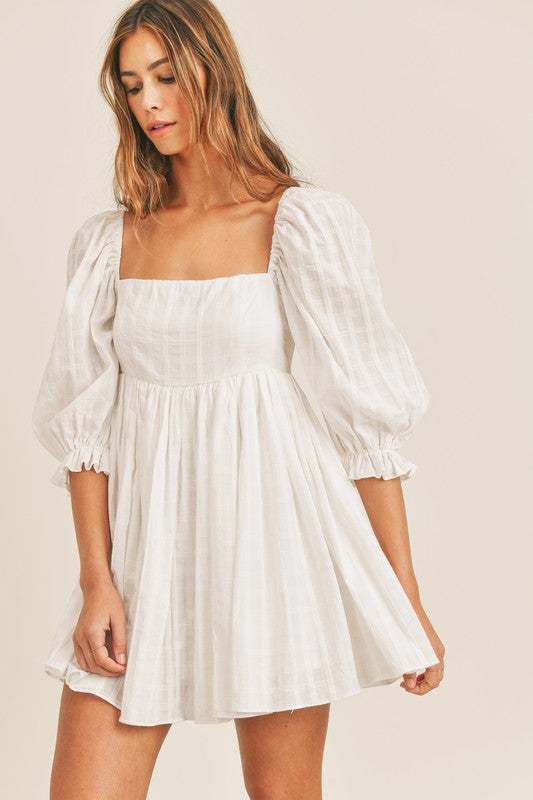 NOELLE Babydoll Dress (WHITE)